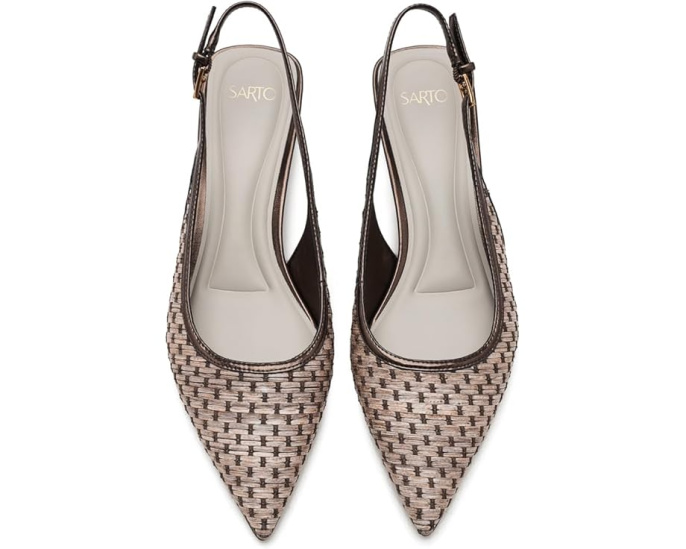 Лодочки A-Amelie 2 Slingback с текстильным верхом и острым носком