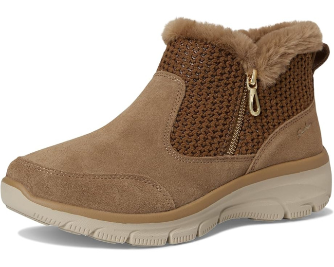 Ботильоны SKECHERS Easy Going Gentle Fall с замшевым верхом и вязаным свитером