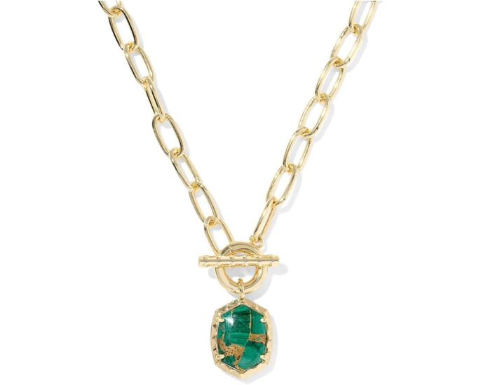 Kendra Scott колье-цепь Daphne Link And Chain с малахитом