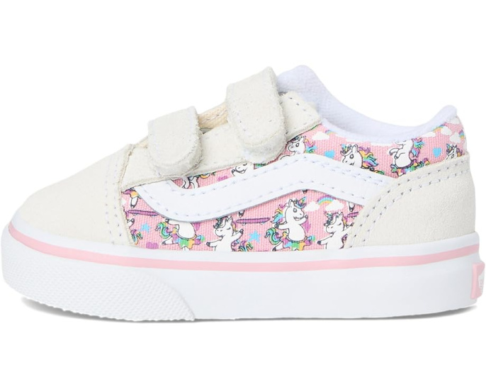 Vans Kids Old Skool V детские кеды с боковой полосой и липучками