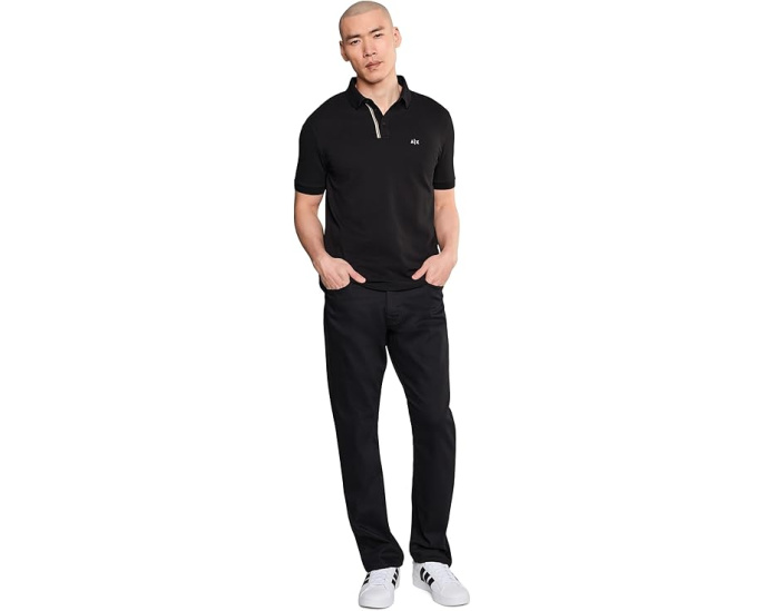 Поло из хлопкового пике Armani Exchange с воротником и застежкой
