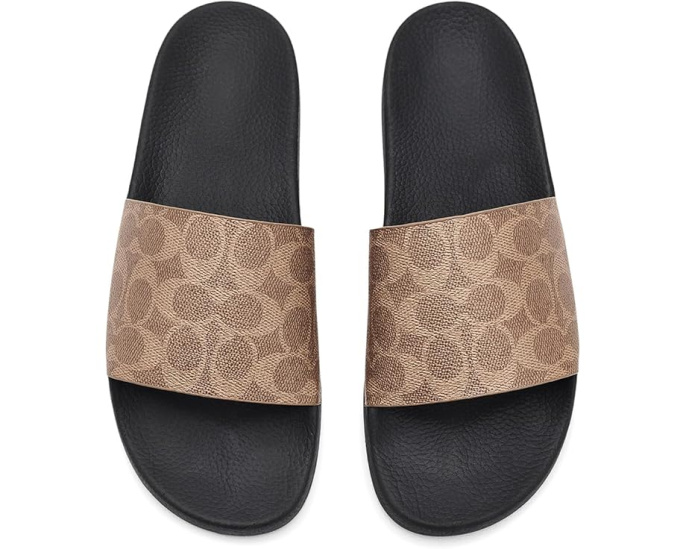 Сланцы Pool Slide In Signature Canvas COACH