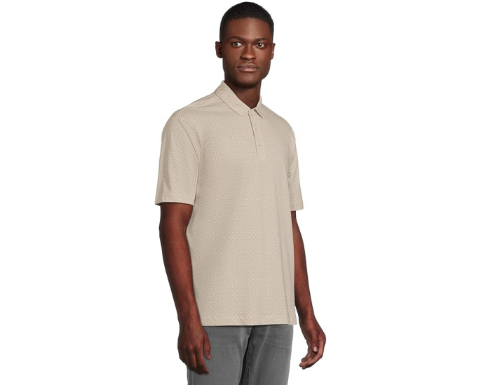 Поло Armani Exchange All Over Logo с принтом и вентиляцией по бокам