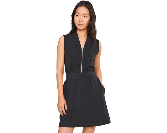 Varley платье Polyanna 1/2 Zip Dress с половинной молнией черное