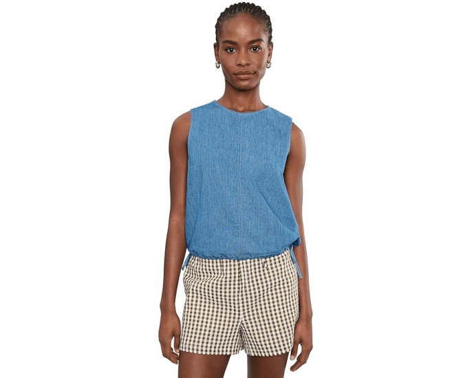 Топ Madewell Denim Cinched Shell с денимом и сборкой