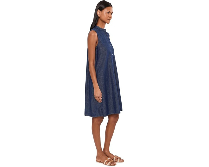 Легкое джинсовое платье с воротником мандарин Eileen Fisher