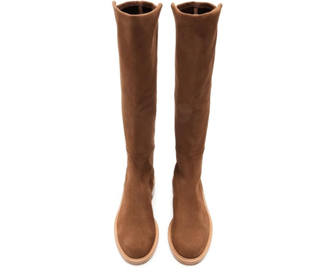 Ботинки Stuart Weitzman 5050 Gisele до колена из замши с эластичной вставкой