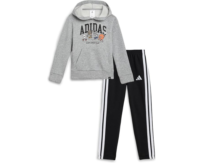 Adidas детский костюм из флиса Graphic Heather с принтом