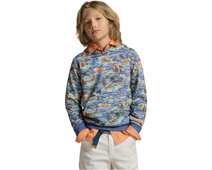 Худи Polo Ralph Lauren Tropical-Print French Terry Hoodie для детей с принтом