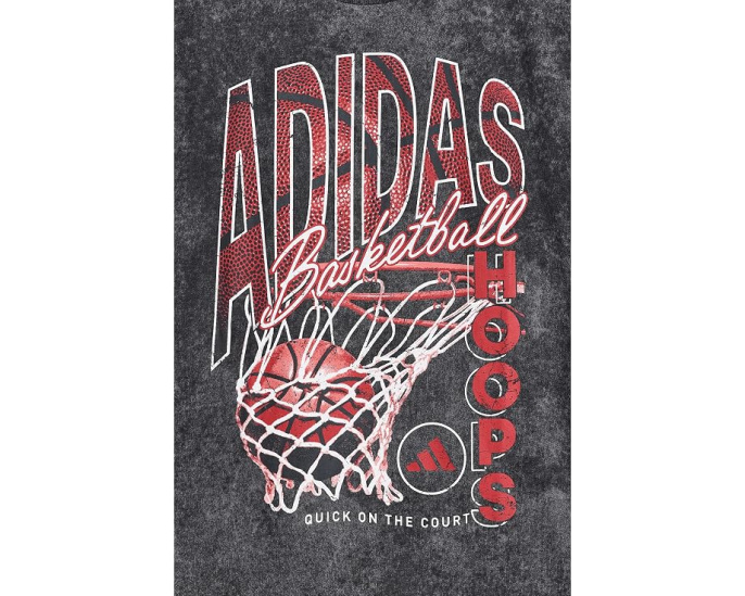 Футболка Adidas AOP Basketball Wash Tee для детей с баскетбольным принтом