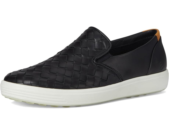 Кроссовки ECCO Soft 7 Woven Slip-On 3.0 с эластичными вставками и кожаным верхом