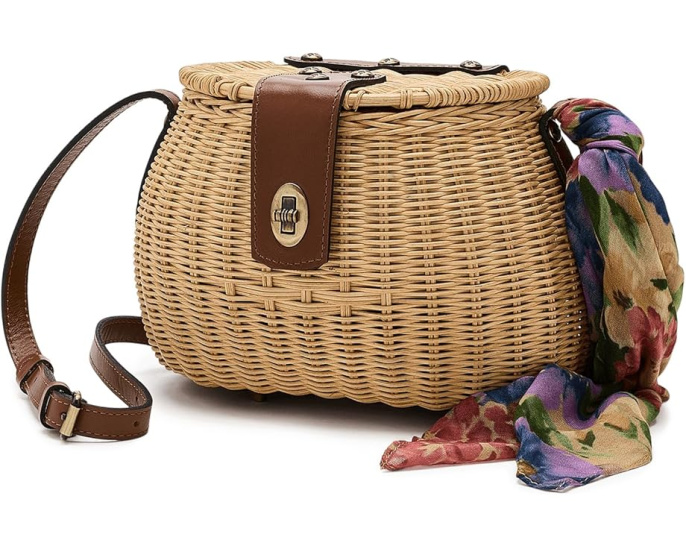 Корзина Patricia Nash Duronia Basket с шарфом Французские гортензии