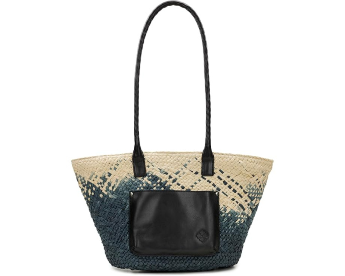 Calypso Woven Tote W/ Greek Floral Scarf