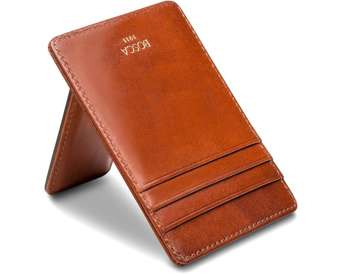 Bosca Front-Pocket Wallet кожаный кошелек Amber