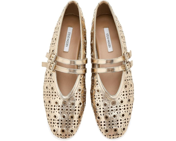 Балетки Steve Madden Lydia-P с тиснением золотой перфорацией