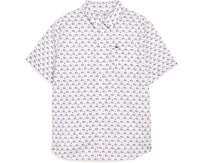 Рубашка Vineyard Vines Printed Cotton с коротким рукавом из хлопка
