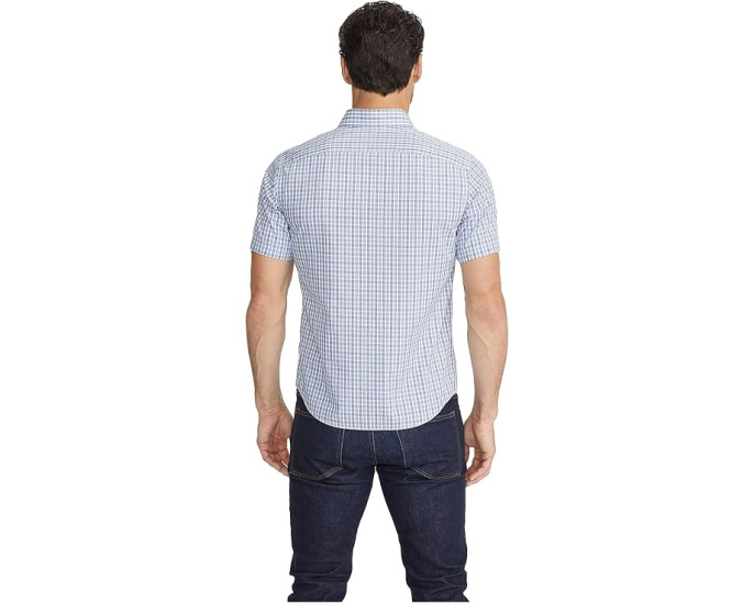 Рубашка UNTUCKit Dante Wrinkle Free в клетку голубая