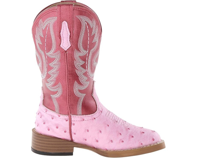 Сапоги Roper Kids Square Toe Ostrich для девочек с вышивкой и принтом