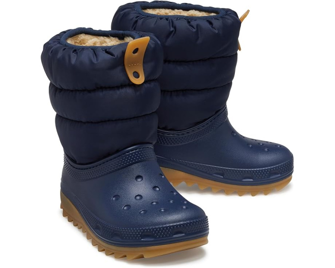 Crocs утепленные сапоги Classic Neo Puff для детей с искусственным мехом