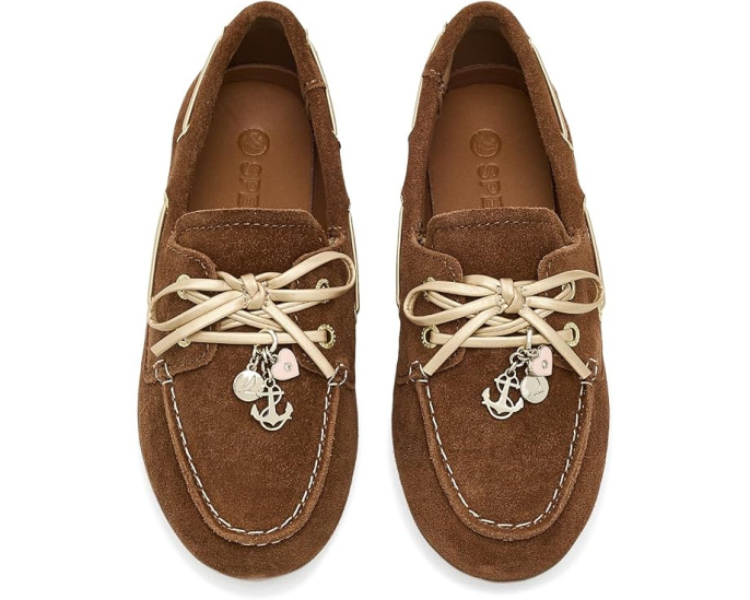 Sperry Slim Boat детские лодочки из замши с декором