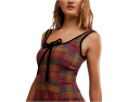 Платье Free People Freya Plaid миди с запахом и бантом на спине