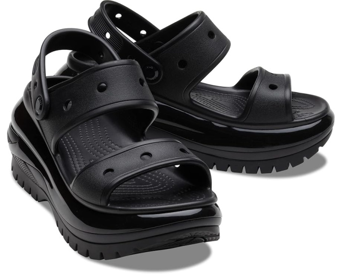 Сандалии Crocs Classic Mega Crush на платформе с двумя ремешками