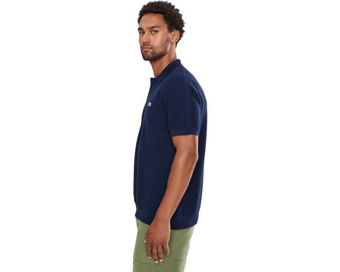 Lacoste хлопковый трикотажный поло Classic Fit Navy Blue