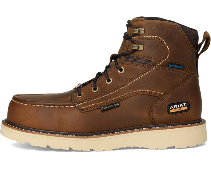 Ботинки Ariat Rebar с композитным носком и защитой от воды, мокасиновый мыс, 6 дюймов