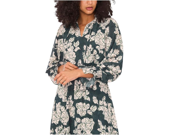Платье макси Vince Camuto с длинным рукавом и ярусной оборкой