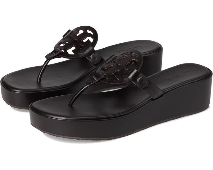 Босоножки Tory Burch Miller Wedge 25Mm на платформе с кожаным верхом