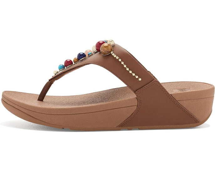Сандалии Lulu Beaded FitFlop с открытым носом и ремешком на перемычке