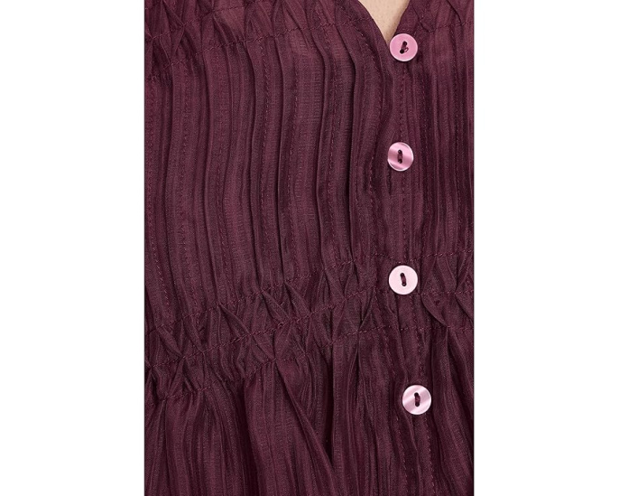 Топ с V-образным вырезом Pintuck Puff Sleeve от Vince Camuto