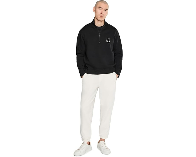 Свитшот Armani Exchange с молнией и стойкой на шее из мягкой ткани
