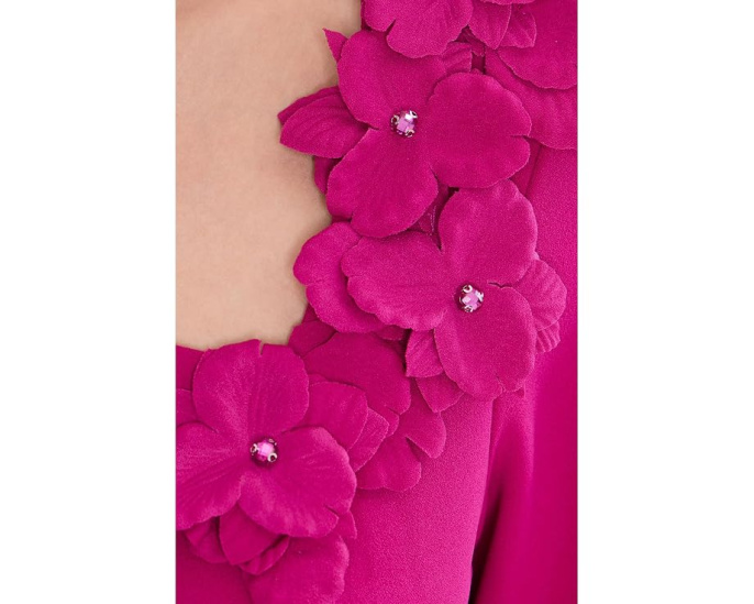 Платье миди 3D Floral Crepe от Adrianna Papell с цветочными аппликациями