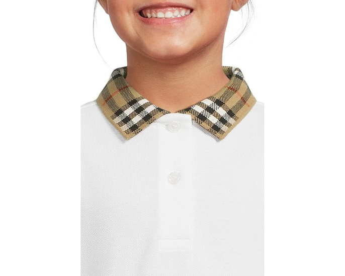 Платье Burberry Kids Astrid Check Collar с клетчатым воротником и поясом