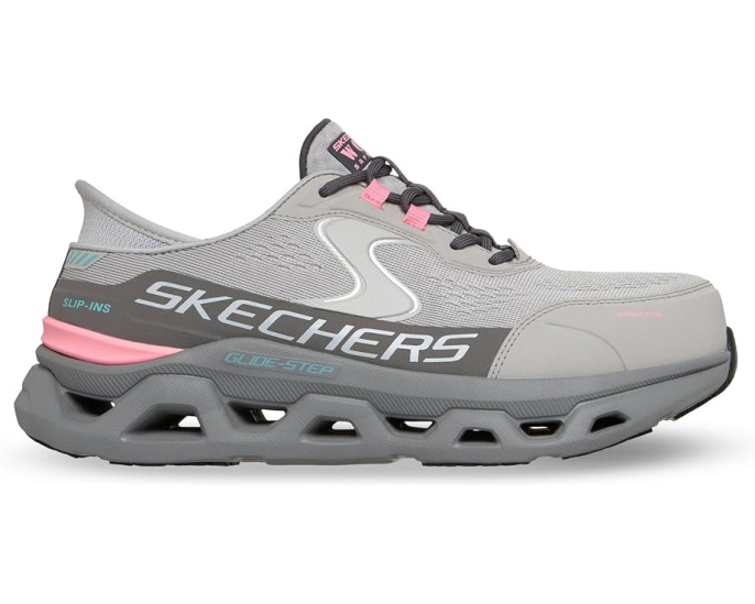 Кроссовки Skechers Work Glide-Step Altus SR с защитой носка из карбонано серого цвета
