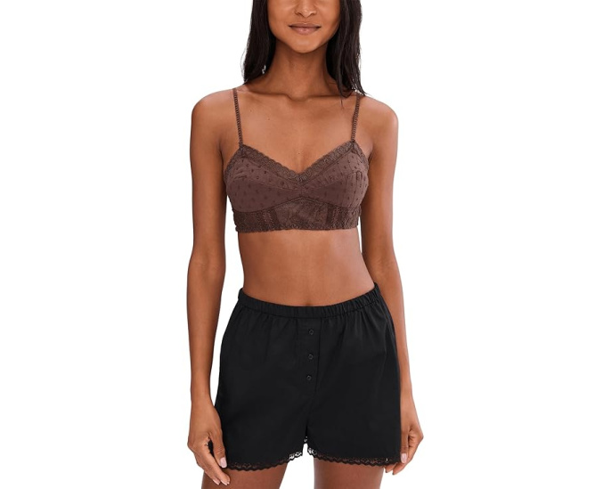 Длинное бра Free People Rosie с вышивкой и кружевом