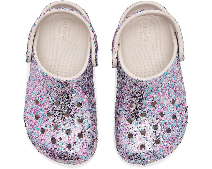 Crocs Classic Glitter Clogs блестящие сабо для малышей
