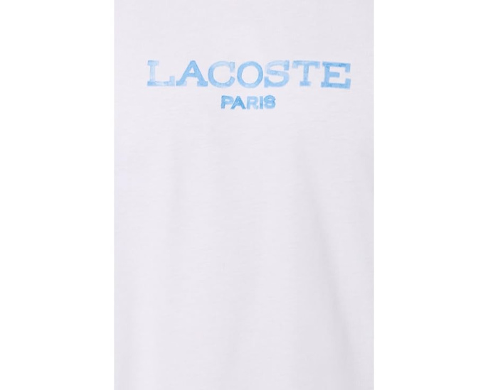 Футболка Lacoste из хлопка с принтом и вышитым крокодилом