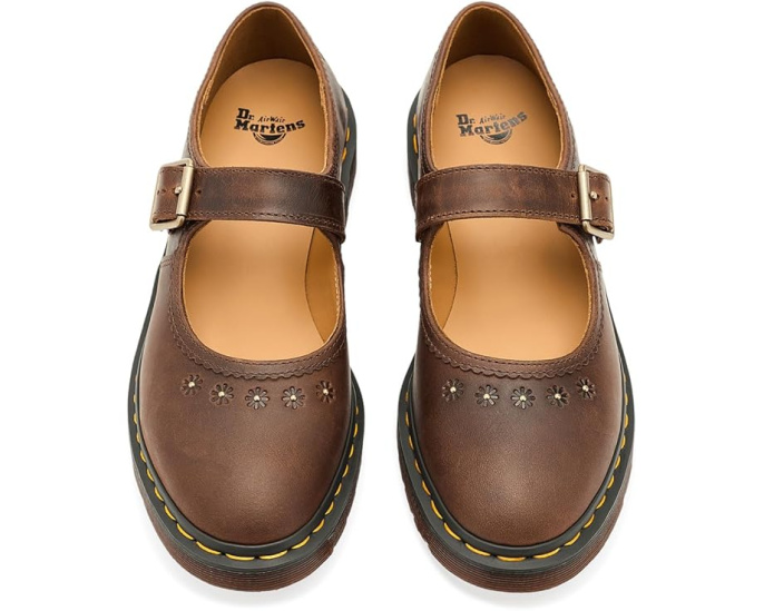 Туфли Dr. Martens Mary Jane Flower с рельефным цветочным узором