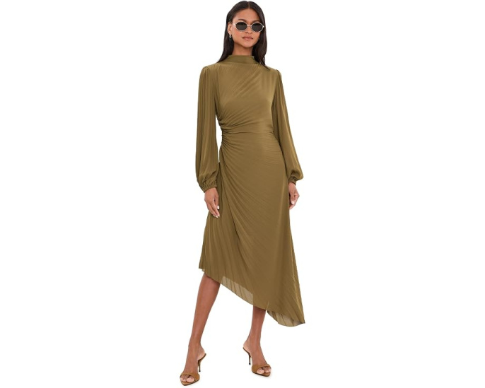 AllSaints Milena платье миди с драпировкой и плиссировкой