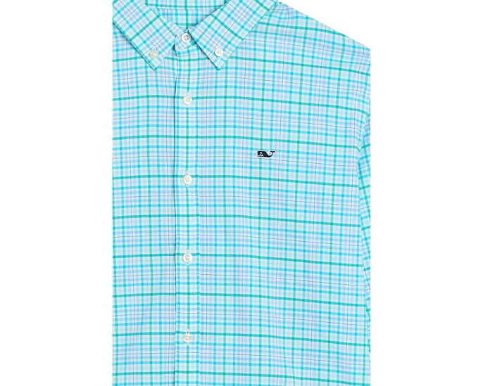 Рубашка Vineyard Vines Tiki Torch Plaid Performance из хлопка в клетку