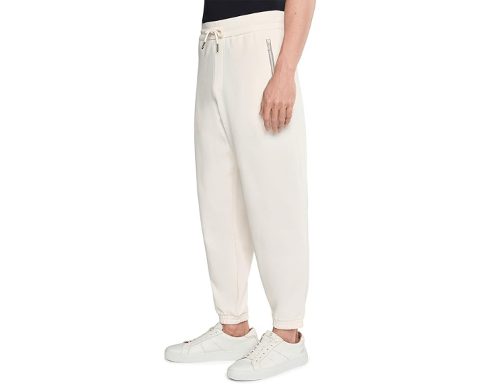 Брюки Armani Exchange из смесового хлопкового твила с эластичными манжетами и кулиской