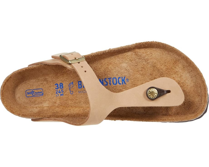 Шлепанцы Birkenstock Gizeh с мягкой стелькой Sandcastle Nubuck