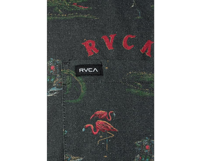 Рубашка RVCA Reception Short Sleeve с гавайским принтом и карманом