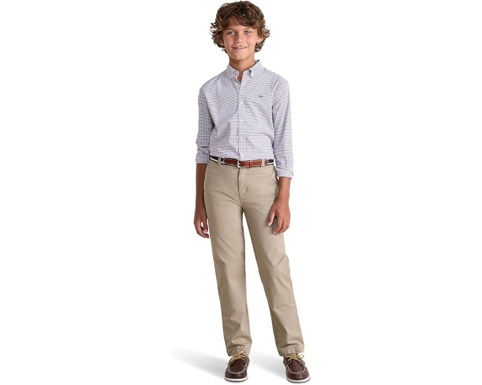 Рубашка Vineyard Vines Kids Wauwinet Tattersall из перформанс хлопка для малышей, детей младшего и старшего возраста