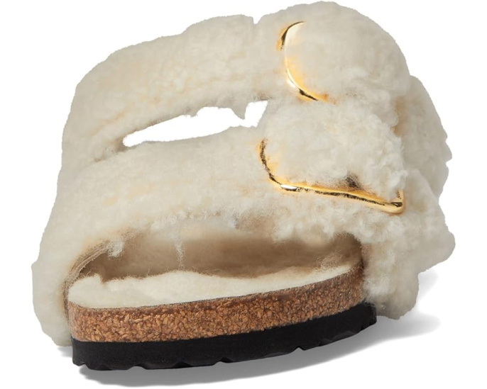 Сандалии Birkenstock Arizona Big Buckle Teddy из овчины с пробковой стелькой