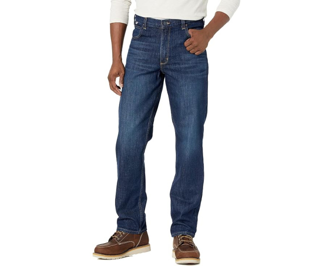 Flame-Resistant Rugged Flex® Five-Pocket Jeans - Straight Fit in Midnight Indigo