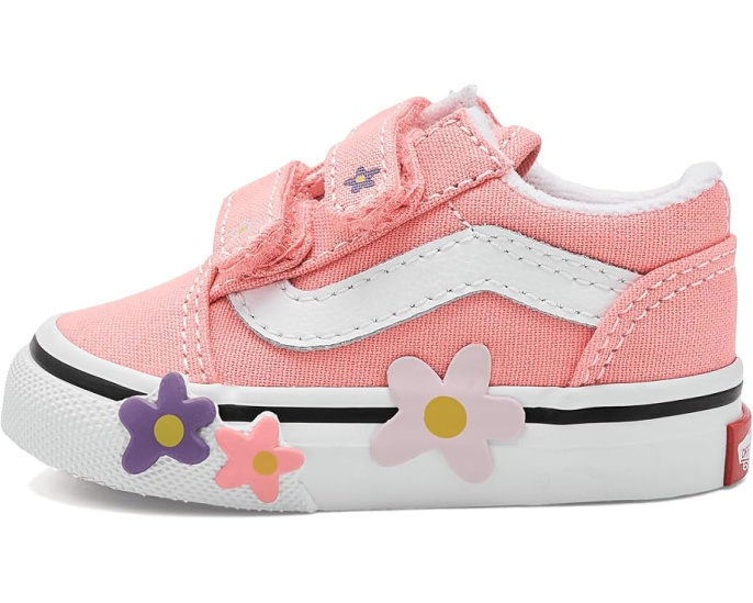 Vans Old Skool V Flower кроссовки с цветочной вышивкой для малышей