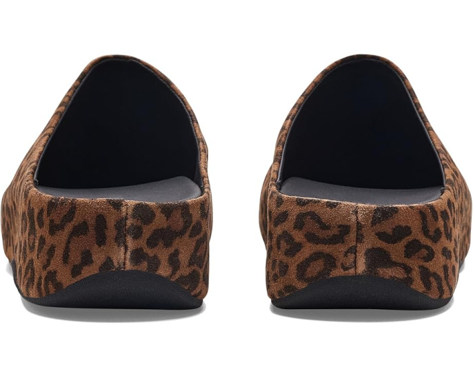 Мюли FitFlop Shuv из замши с леопардовым принтом